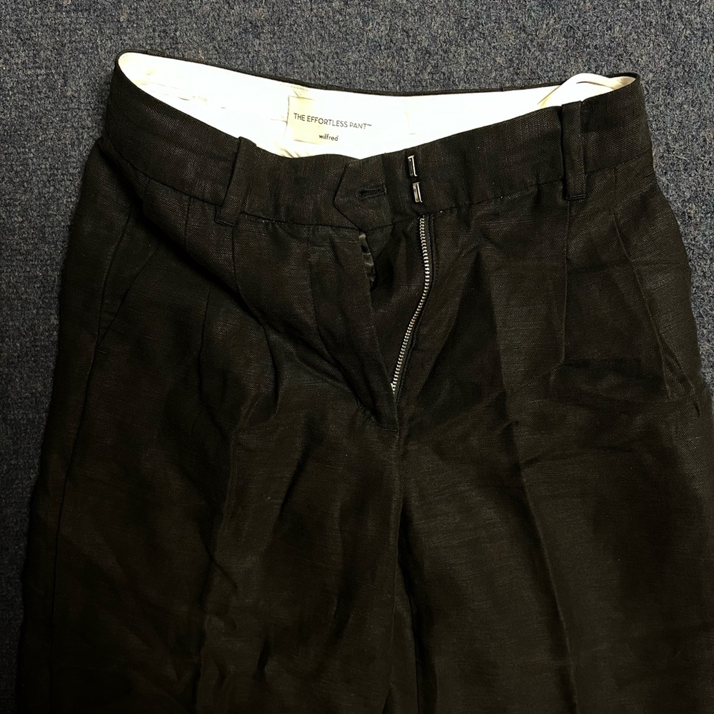 NOT FOR SALE Aritzia Effortless Pant black linen trousers